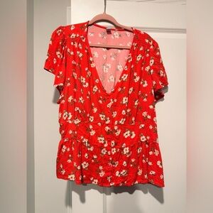 Old Navy Pink Floral Blouse XXL
